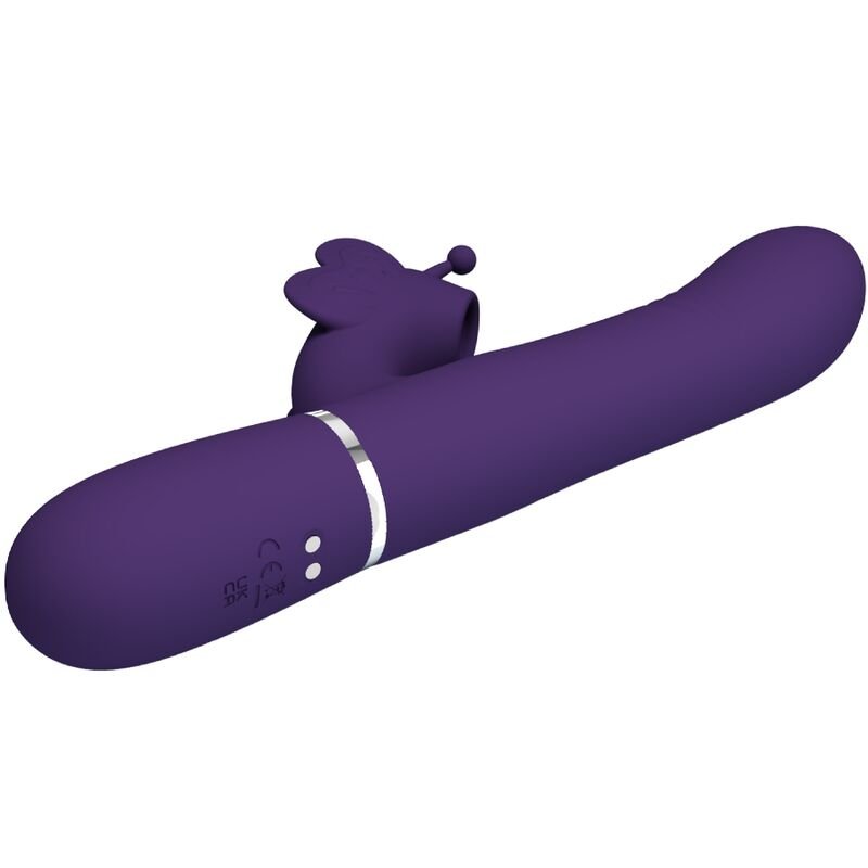 PRETTY LOVE - MULTIFUNCTION RABBIT VIBRATOR 4 IN 1 BUTTERFLY PURPLE - Kink&Play