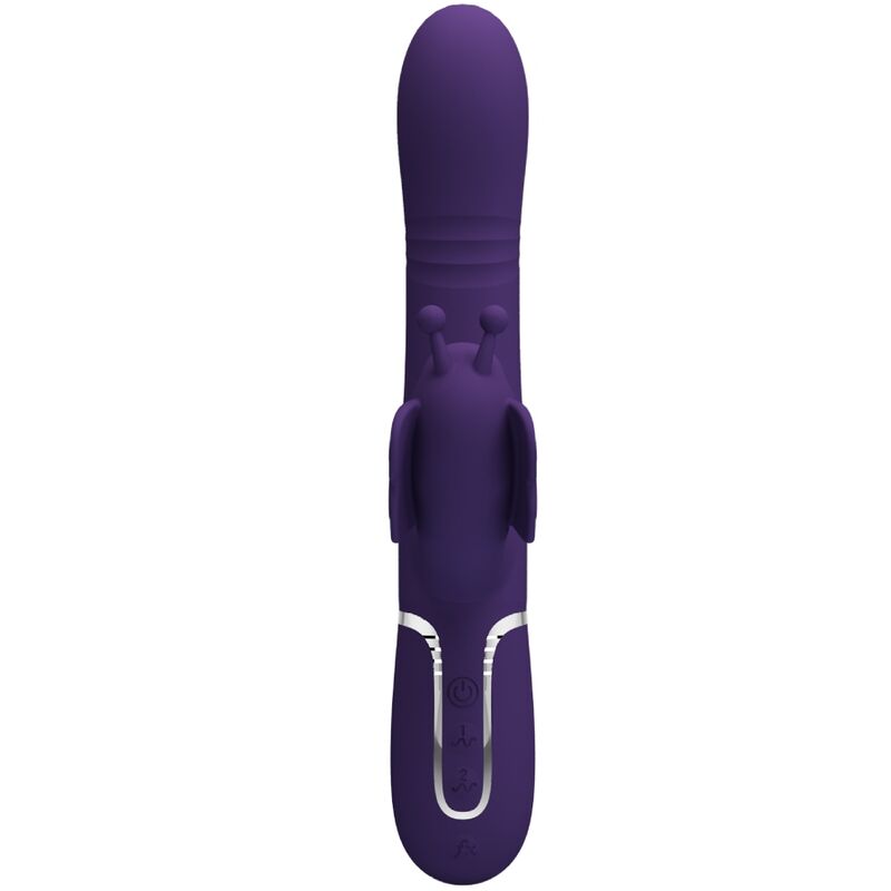 PRETTY LOVE - MULTIFUNCTION RABBIT VIBRATOR 4 IN 1 BUTTERFLY PURPLE - Kink&Play