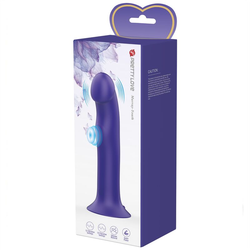 PRETTY LOVE - MURRAY YOUTH VIBRATING DILDO & RECHARGEABLE VIOLET - Kink&Play