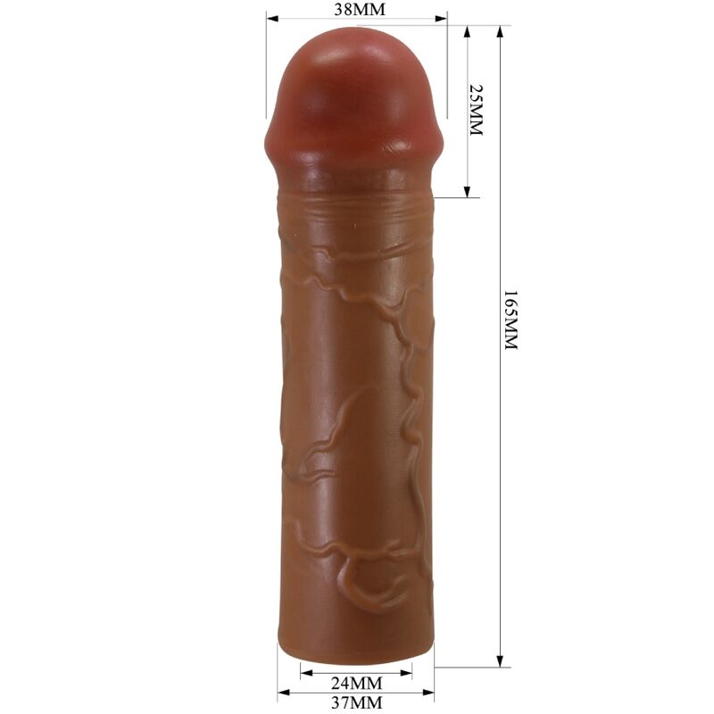 PRETTY LOVE - NILE PENIS SLEEVE WITH 2.5 CM EXTENSION MULATTO - Kink&Play