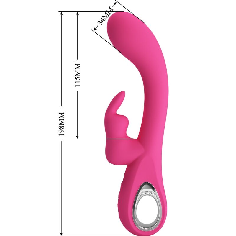PRETTY LOVE - NOVAK RABBIT VIBRATOR 12 VIBRATIONS PINK - Kink&Play