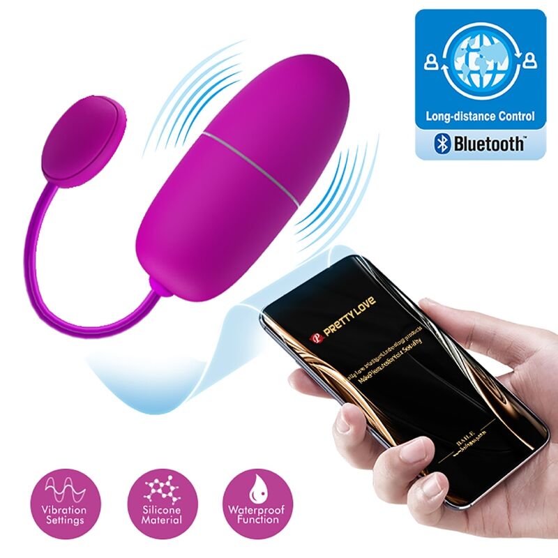 PRETTY LOVE - NYMPH VIBRATING EGG APP CONTROLLED PURPLE - Kink&Play
