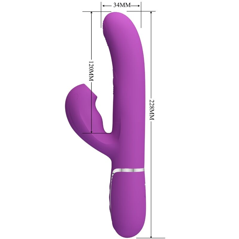 PRETTY LOVE - PERLITA 3 IN 1 MULTIFUNCTION RABBIT VIBRATOR PURPLE - Kink&Play