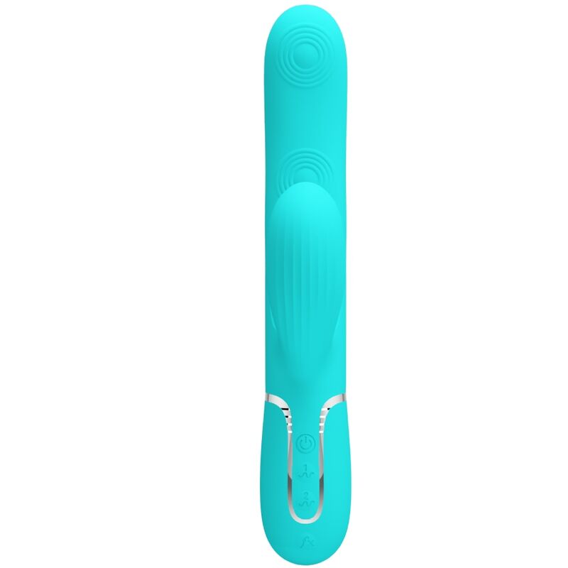 PRETTY LOVE - PERLITA MULTIFUNCTION 3 IN 1 G - SPOT VIBRATOR AQUA GREEN - Kink&Play