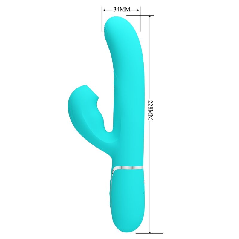 PRETTY LOVE - PERLITA MULTIFUNCTION 3 IN 1 G - SPOT VIBRATOR AQUA GREEN - Kink&Play