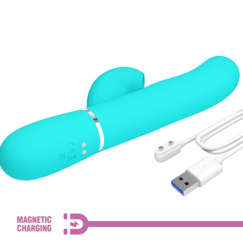 PRETTY LOVE - PERLITA MULTIFUNCTION 3 IN 1 G - SPOT VIBRATOR AQUA GREEN - Kink&Play