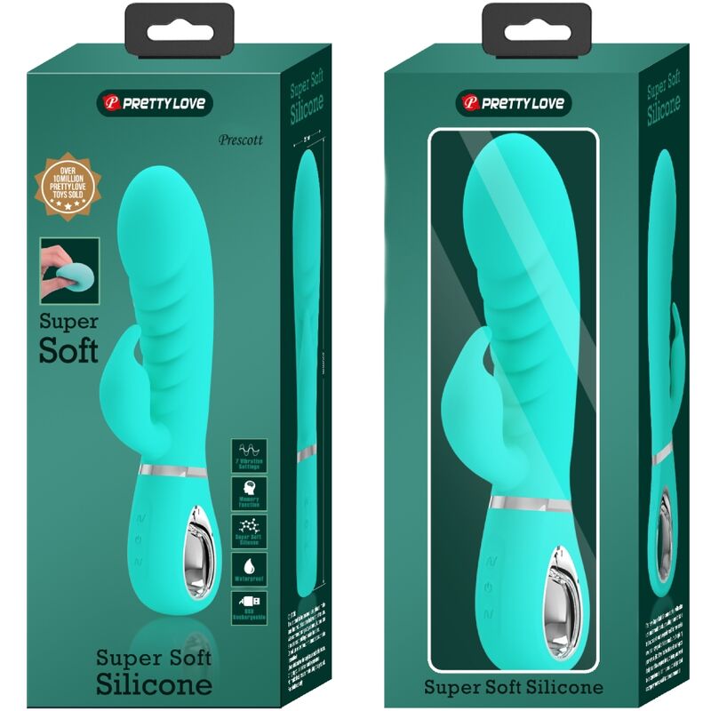 PRETTY LOVE - PRESCOTT MULTIFUNCTION G - SPOT VIBRATOR AQUA GREEN - Kink&Play