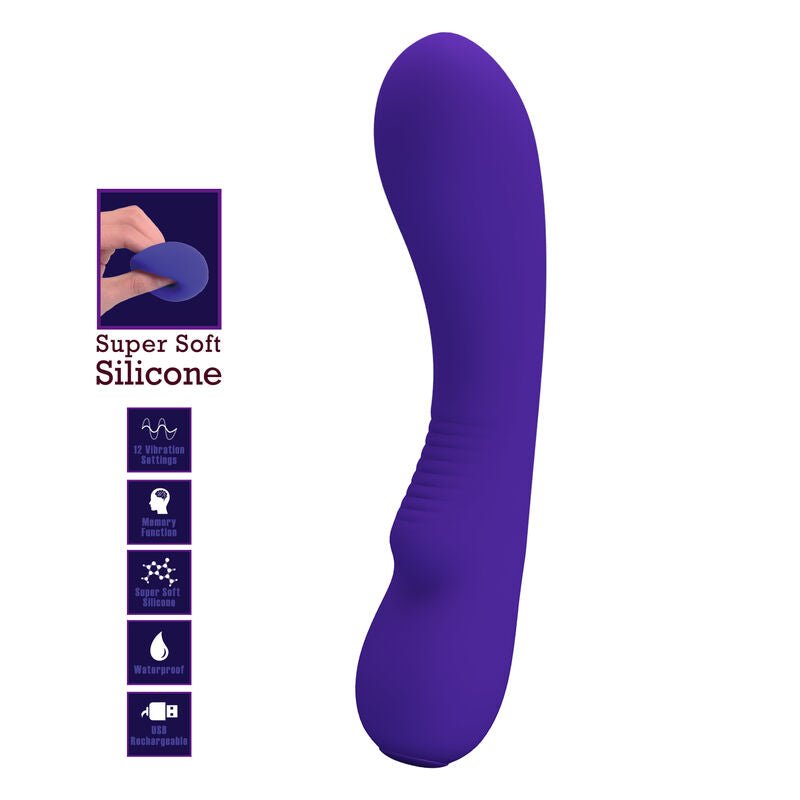 PRETTY LOVE - PRESCOTT RECHARGEABLE VIBRATOR PURPLE - Kink&Play