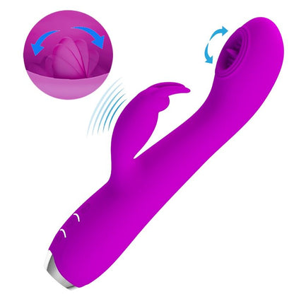 PRETTY LOVE - RACHEL RECHARGEABLE VIBRATOR WITH STIMULATING WAVES PURPLE - Kink&Play