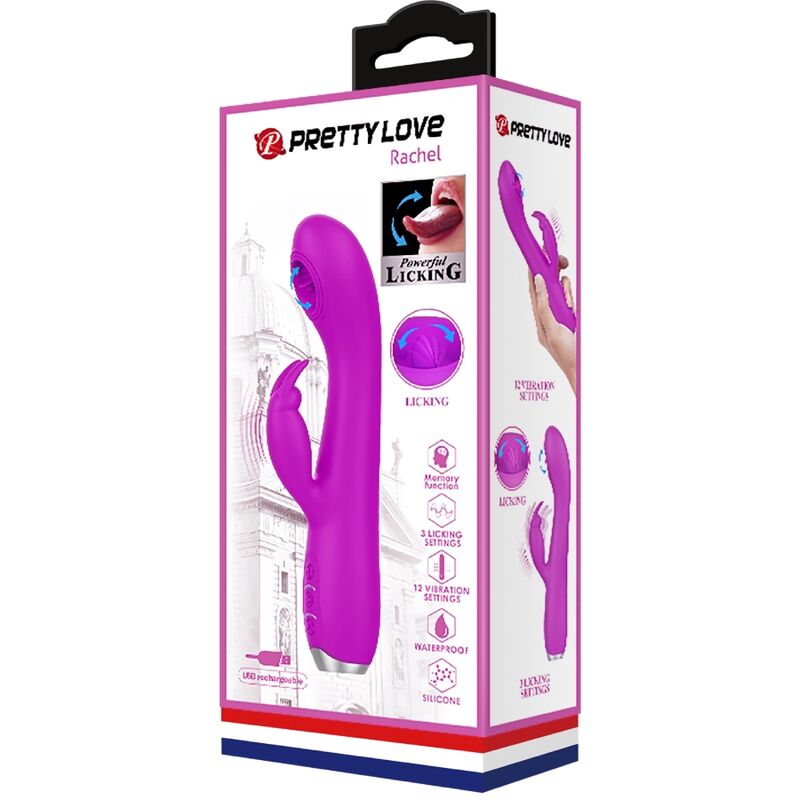 PRETTY LOVE - RACHEL RECHARGEABLE VIBRATOR WITH STIMULATING WAVES PURPLE - Kink&Play