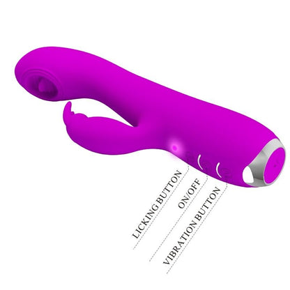 PRETTY LOVE - RACHEL RECHARGEABLE VIBRATOR WITH STIMULATING WAVES PURPLE - Kink&Play