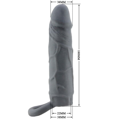 PRETTY LOVE - REALISTIC SKIN PENIS SLEEVE DARK GREY - Kink&Play