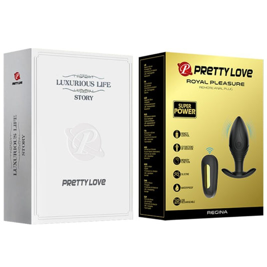 PRETTY LOVE - REGINA ANAL PLUG RECHARGEABLE VIBRATOR BLACK - Kink&Play