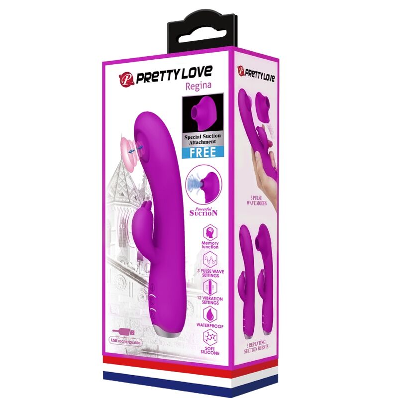 PRETTY LOVE - REGINA VIBRATOR - RECHARGEABLE STIMULATING WAVES PURPLE - Kink&Play
