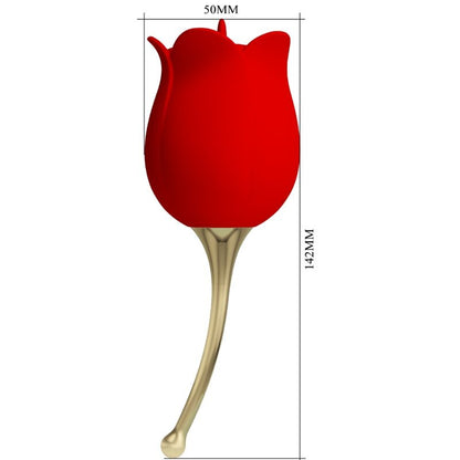 PRETTY LOVE - ROSE LOVER ROSE CLITORIS STIMULATOR 12 VIBRATIONS RED - Kink&Play