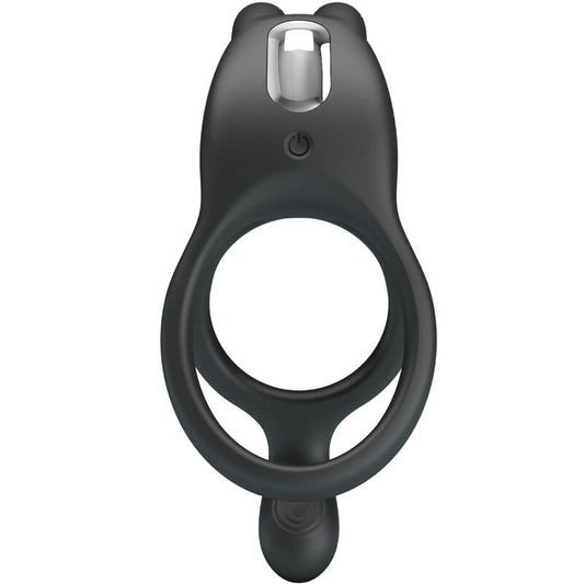 PRETTY LOVE - SETH DOUBLE VIBRATING RING RABBIT 7 VIBRATIONS BLACK - Kink&Play