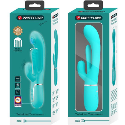 PRETTY LOVE - SHANIA TRIPLE RABBIT MULTIFUNCTION VIBRATOR 3 IN 1 BLUE - Kink&Play