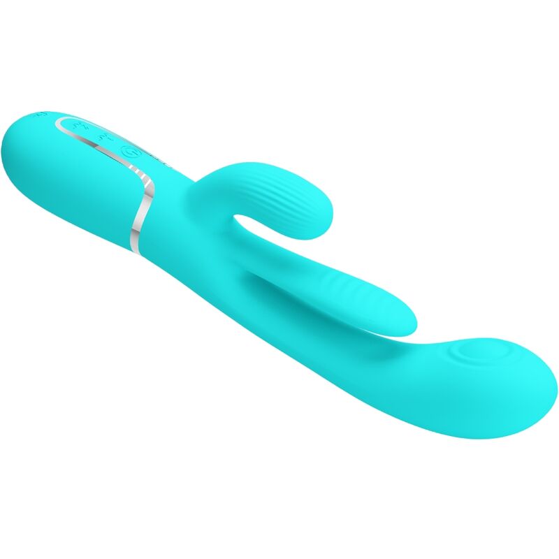 PRETTY LOVE - SHANIA TRIPLE RABBIT MULTIFUNCTION VIBRATOR 3 IN 1 BLUE - Kink&Play