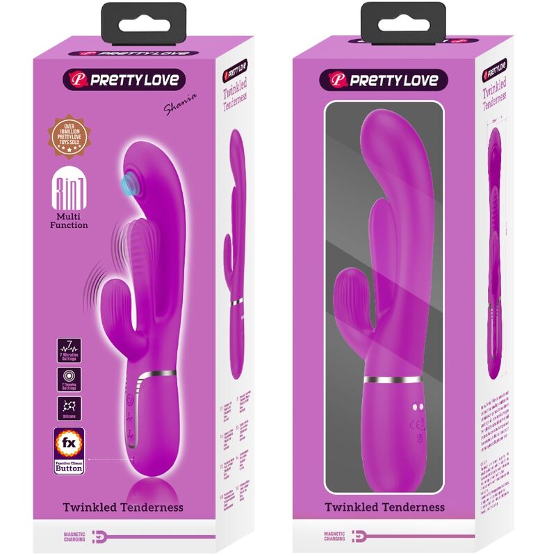 PRETTY LOVE - SHANIA TRIPLE RABBIT VIBRATOR MULTIFUNCTION PINK - Kink&Play