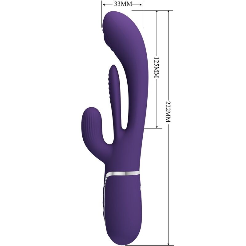 PRETTY LOVE - SHANIA TRIPLE RABBIT VIBRATOR MULTIFUNCTION PURPLE - Kink&Play