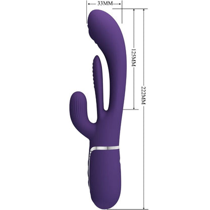 PRETTY LOVE - SHANIA TRIPLE RABBIT VIBRATOR MULTIFUNCTION PURPLE - Kink&Play