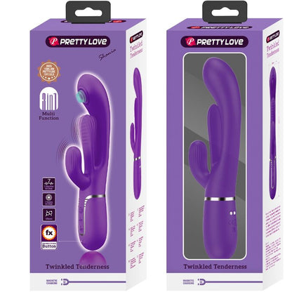 PRETTY LOVE - SHANIA TRIPLE RABBIT VIBRATOR MULTIFUNCTION PURPLE - Kink&Play