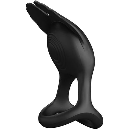PRETTY LOVE - SILAS VIBRANT PENIS RING 7 VIBRATIONS BLACK SILICONE - Kink&Play