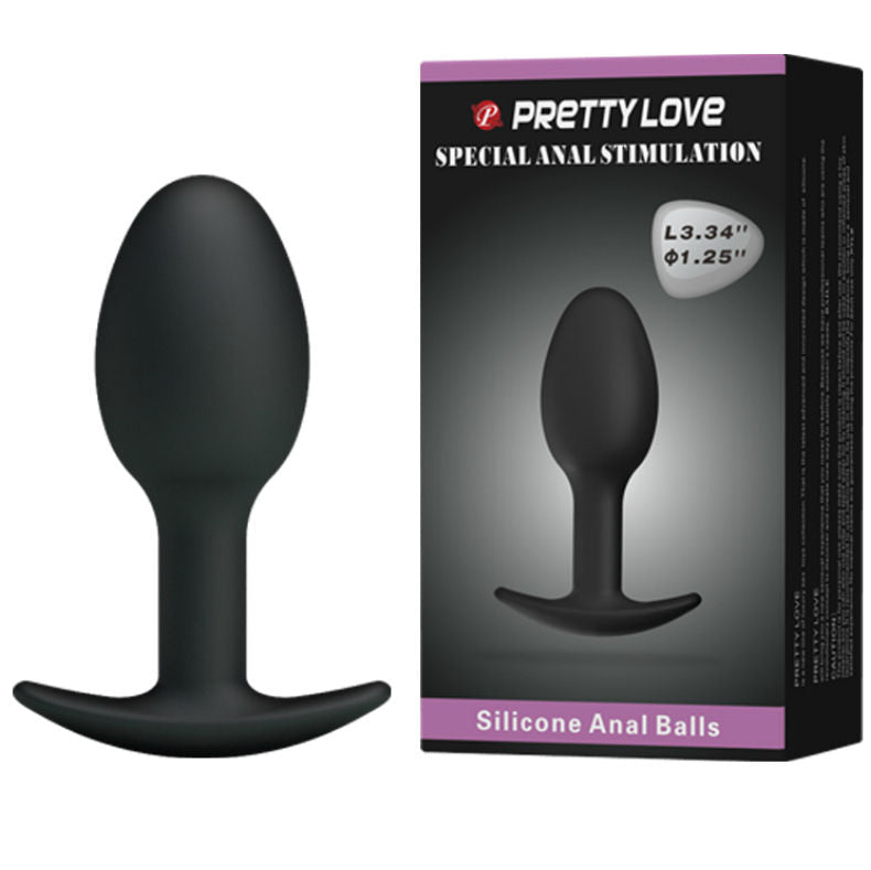 PRETTY LOVE - SILICONE ANAL PLUG 6.5 CM BLACK - Kink&Play
