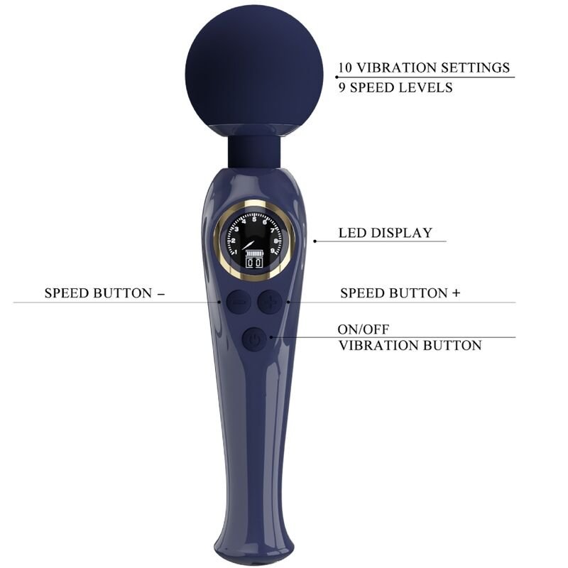 PRETTY LOVE - SKYLER VIBRATOR WAND BLUE - Kink&Play