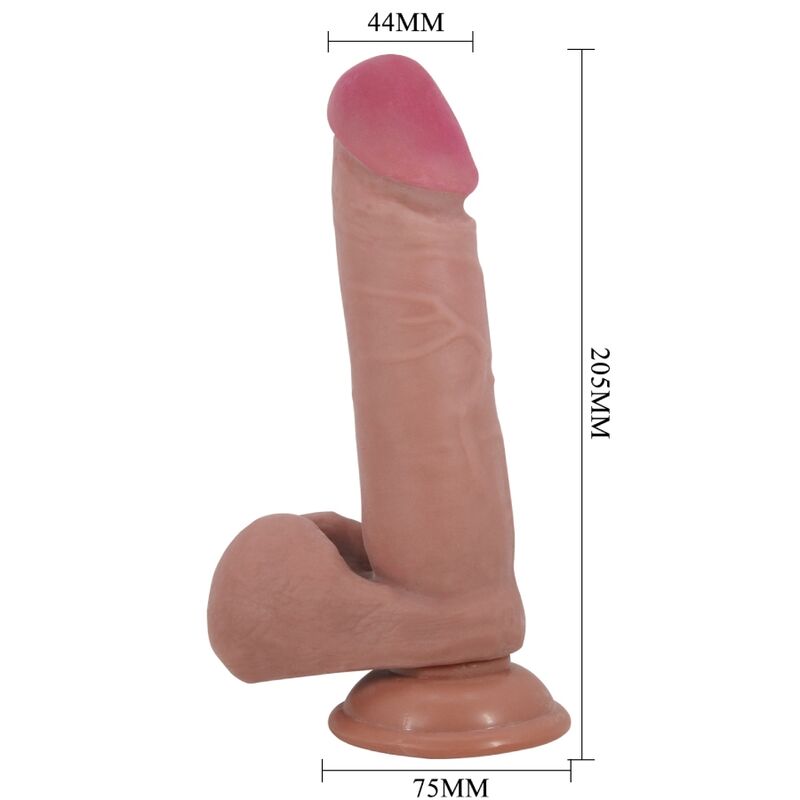 PRETTY LOVE - SLIDING SKIN SERIES REALISTIC DILDO WITH SLIDING SKIN SUCTION CUP FLESH 20.5 CM - Kink&Play