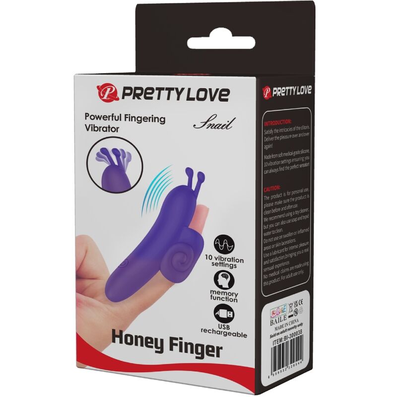 PRETTY LOVE - SNAIL POWERFUL PURPLE FINGER STIMULATOR - Kink&Play