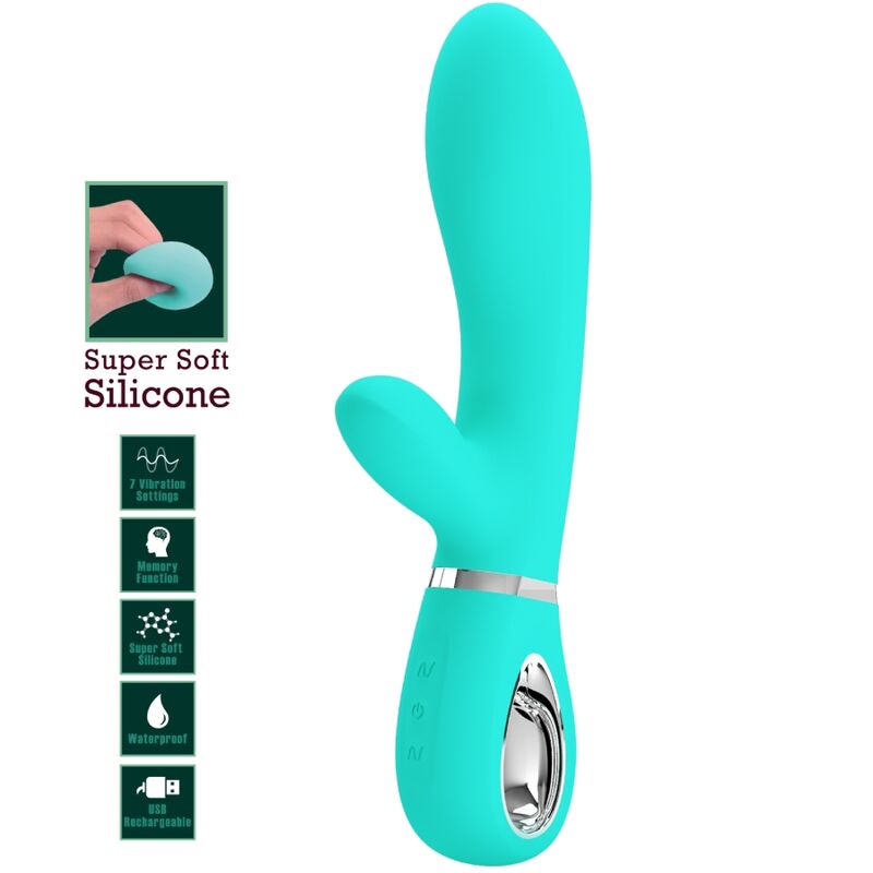 PRETTY LOVE - THOMAS MULTIFUNCTION G - SPOT VIBRATOR AQUA GREEN - Kink&Play
