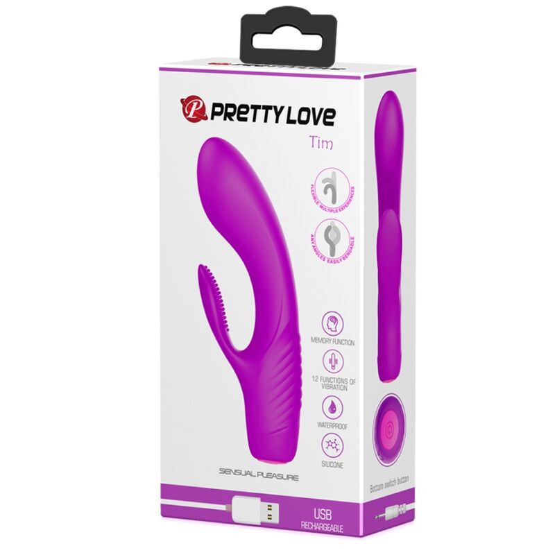 PRETTY LOVE - TIM PURPLE RECHARGEABLE VIBRATOR - Kink&Play