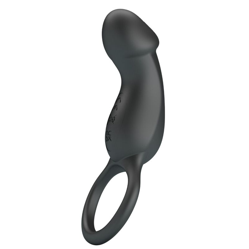 PRETTY LOVE - TRAE VIBRATING BLACK RING WITH STIMULATOR - Kink&Play