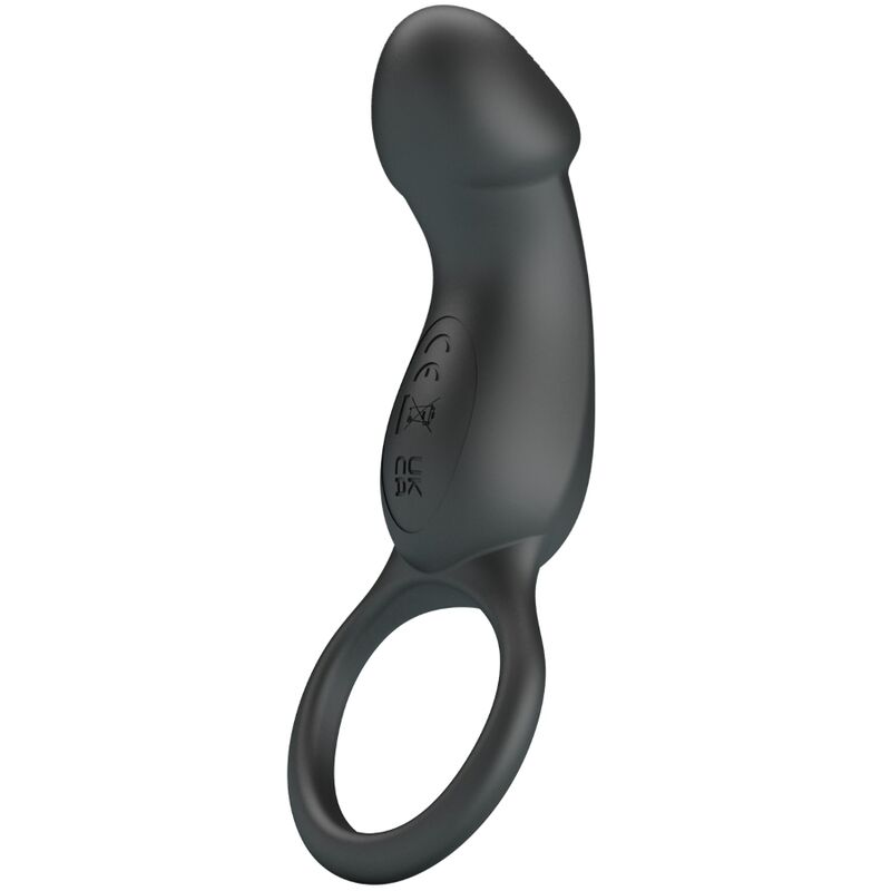 PRETTY LOVE - TRAE VIBRATING BLACK RING WITH STIMULATOR - Kink&Play