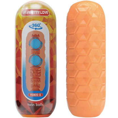 PRETTY LOVE - TWIN BALLS MALE MASTURBATOR ORANGE - Kink&Play