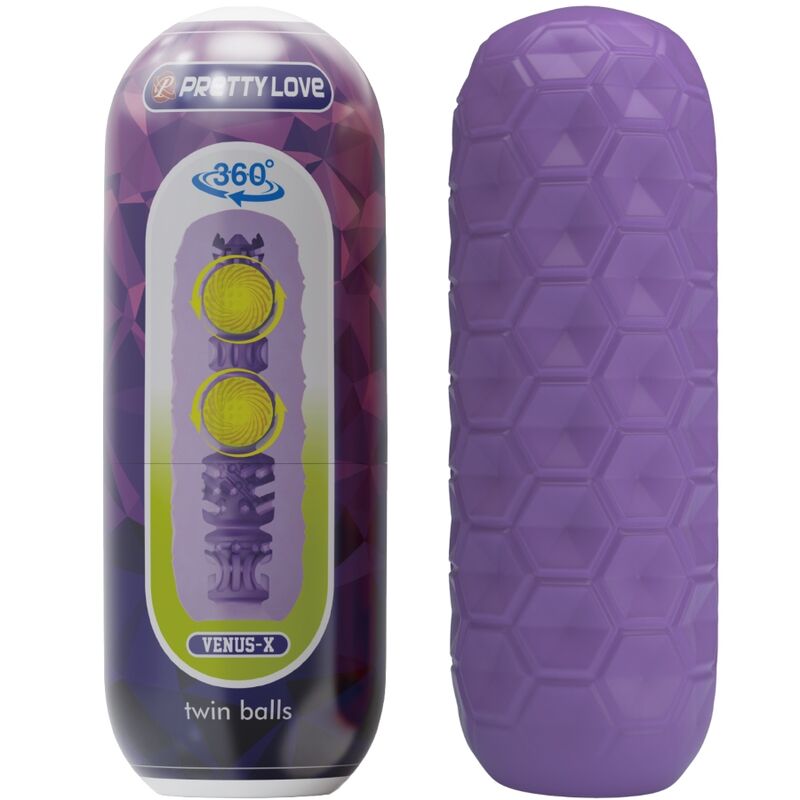 PRETTY LOVE - TWIN BALLS MALE MASTURBATOR PURPLE - Kink&Play