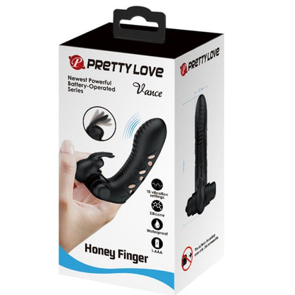 PRETTY LOVE - VANCE BLACK RABBIT VIBRATOR FINGER COVER - Kink&Play