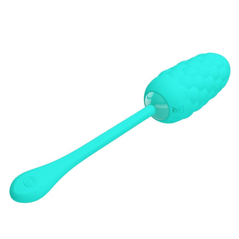 PRETTY LOVE - VIBRATING EGG WITH AQUA GREEN RECHARGEABLE MARINE TEXTURE - Kink&Play