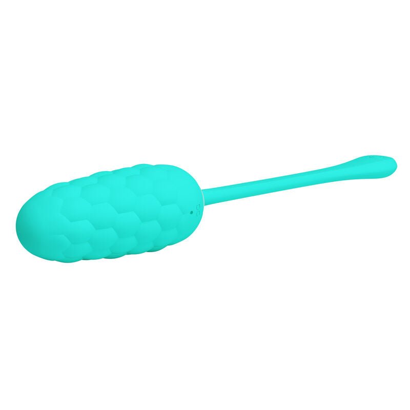 PRETTY LOVE - VIBRATING EGG WITH AQUA GREEN RECHARGEABLE MARINE TEXTURE - Kink&Play