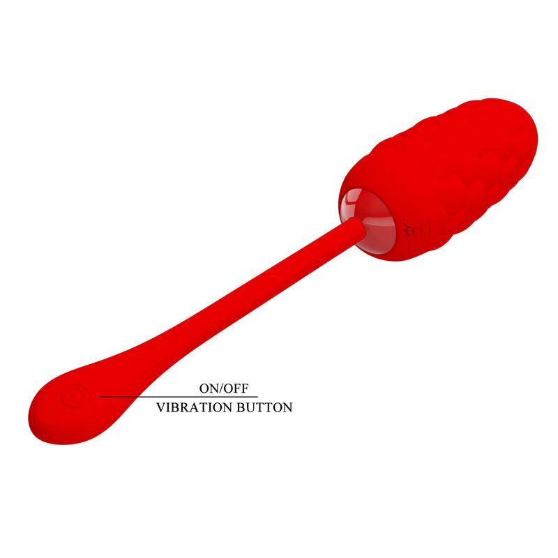 PRETTY LOVE - VIBRATING EGG WITH RED RECHARGEABLE MARINE TEXTURE - Kink&Play