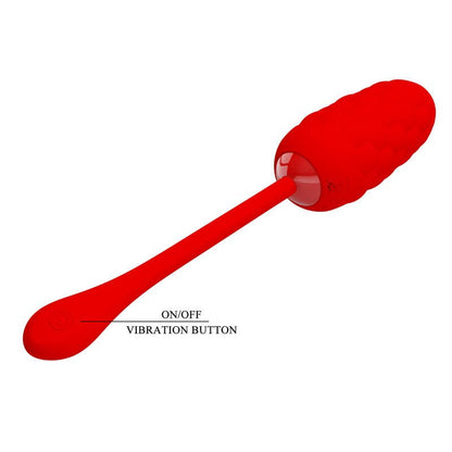 PRETTY LOVE - VIBRATING EGG WITH RED RECHARGEABLE MARINE TEXTURE - Kink&Play