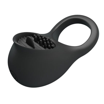 PRETTY LOVE - VIBRATING PENIS RING WITH BLACK TONGUE - Kink&Play