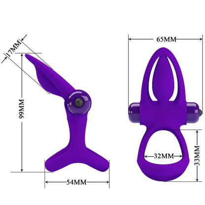 PRETTY LOVE - VIBRATOR RING 10 VIBRATIONS VIOLET SILICONE - Kink&Play