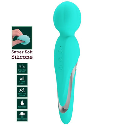 PRETTY LOVE - WALTER VIBRATOR WAND AQUA GREEN - Kink&Play