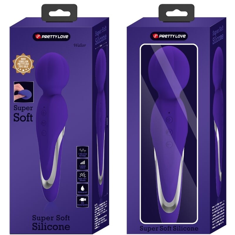 PRETTY LOVE - WALTER VIBRATOR WAND PURPLE - Kink&Play