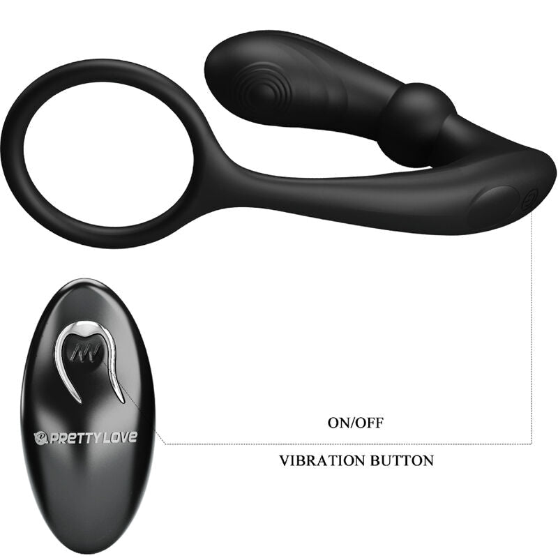 PRETTY LOVE - WARREN BLACK ANAL RING & VIBRATOR - Kink&Play