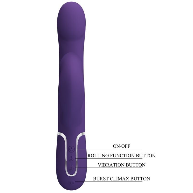 PRETTY LOVE - ZALIN RABBIT VIBRATOR PEARLS 4 IN 1 PURPLE - Kink&Play
