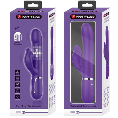 PRETTY LOVE - ZALIN RABBIT VIBRATOR PEARLS 4 IN 1 PURPLE - Kink&Play