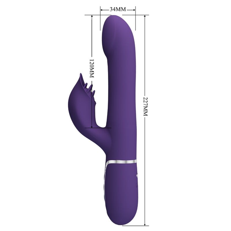 PRETTY LOVE - ZALIN RABBIT VIBRATOR PEARLS 4 IN 1 PURPLE - Kink&Play